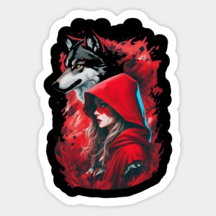 Red and the Wolf Sticker